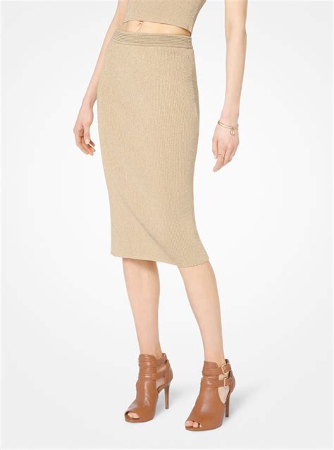 michael michael kors ribbed stretch viscose pencil skirt|Ribbed Stretch Viscose Pencil Skirt .